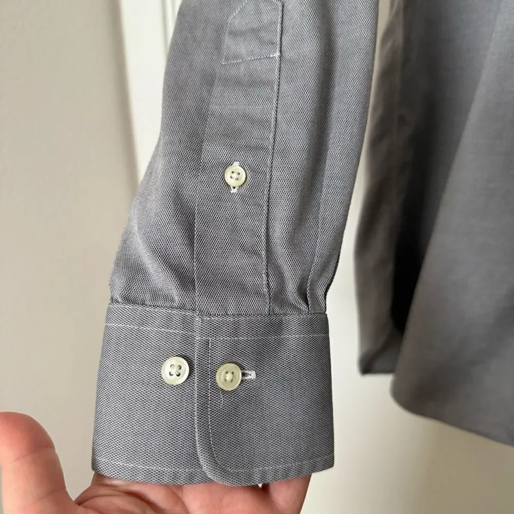 Polo Ralph Lauren Shirt Mens Sz 15.5 32/33 Gray Slim Fit Preppy Career Office